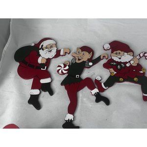 Christmas Ladder Figures 3ct  Elf’s Santa  Wood